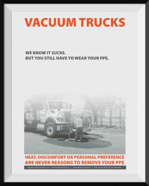 vacuum truck safety training poster