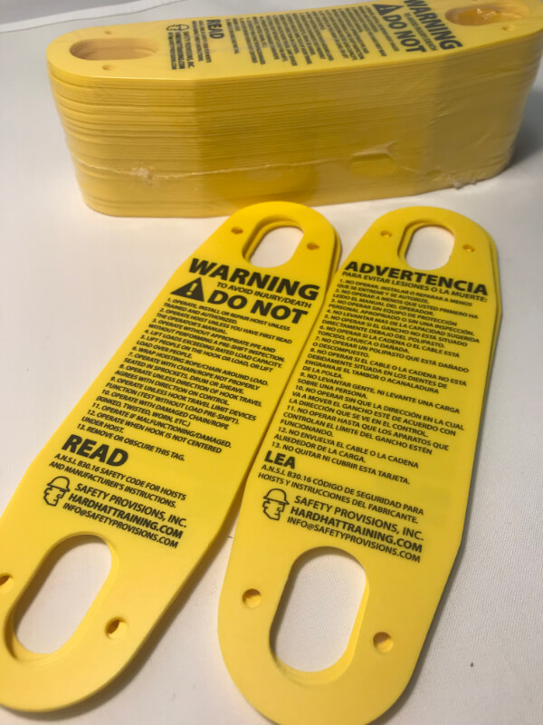 Pendant Warning Tags Overhead Crane Hoists 3 75 5 00 Pendant Warning Tags Overhead Crane Hoists